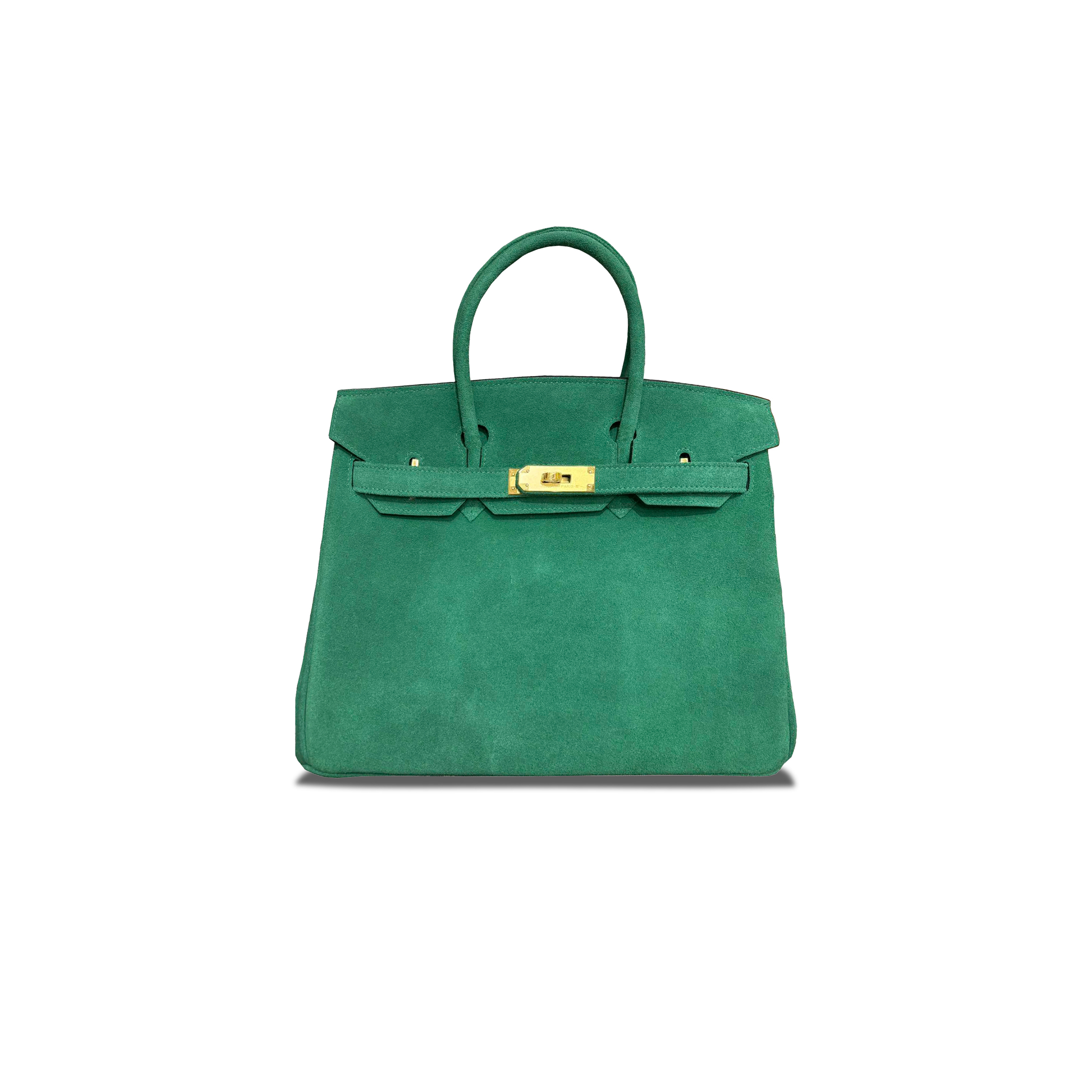 H**mes master birkin 30 chamois jungle green gold buckle h028369cc59 (30*23*15cm)